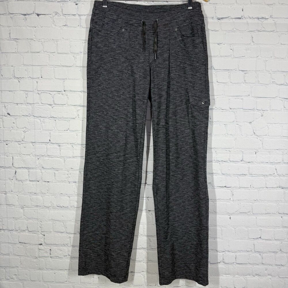 Kuhl Mova Stretch Cargo Pant Women Size 8 Mid Rise Gray Hike Pull On Wide Leg